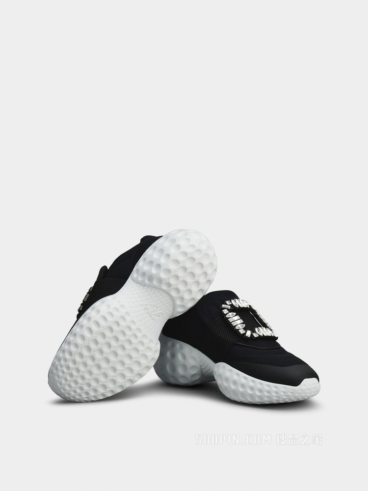 Viv' Run Moonlight 钻扣织物运动鞋 黑色