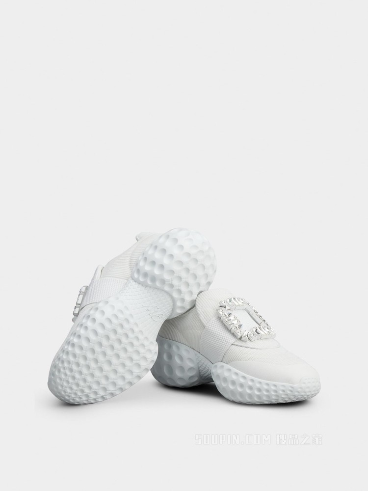 Viv' Run Moonlight 钻扣织物运动鞋 白色