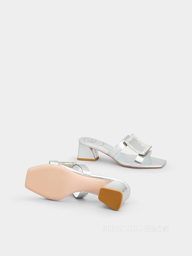 Bikiviv 钻扣穆勒鞋 银色