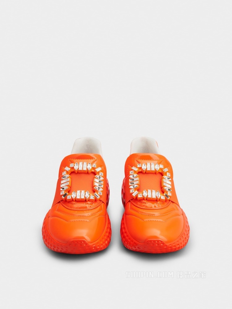 Viv' Run钻扣织物运动鞋 橙色