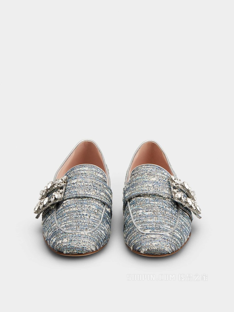 Mini Broche Vivier 钻扣织物乐福鞋 彩色
