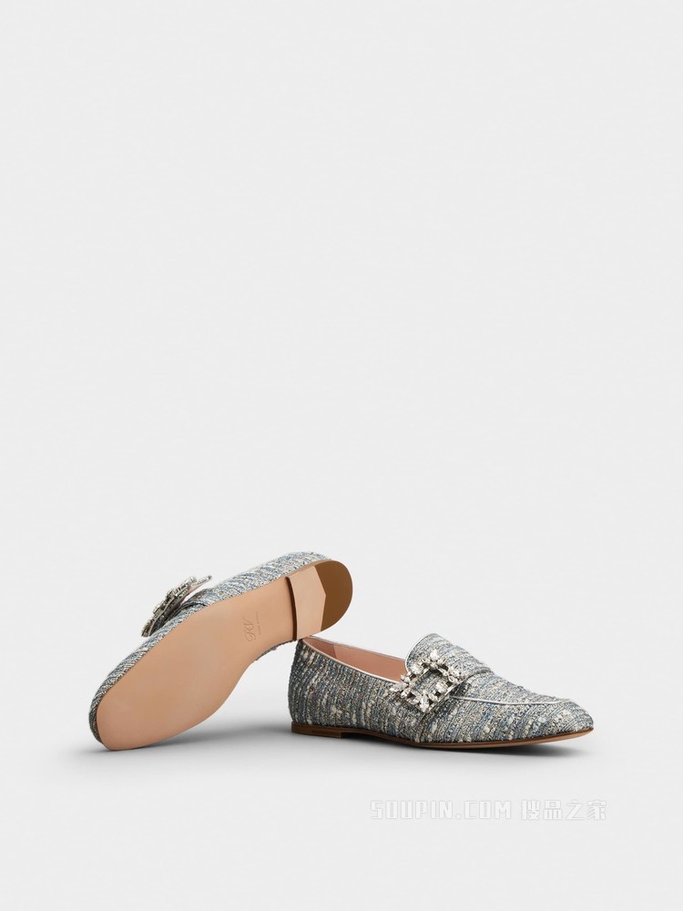 Mini Broche Vivier 钻扣织物乐福鞋 彩色