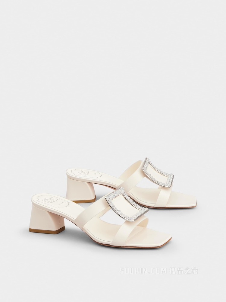 Bikiviv 钻扣穆勒鞋 奶油色