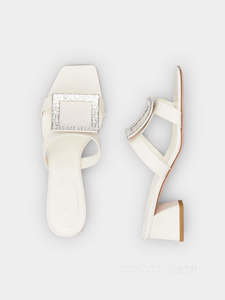 Bikiviv 钻扣穆勒鞋 奶油色