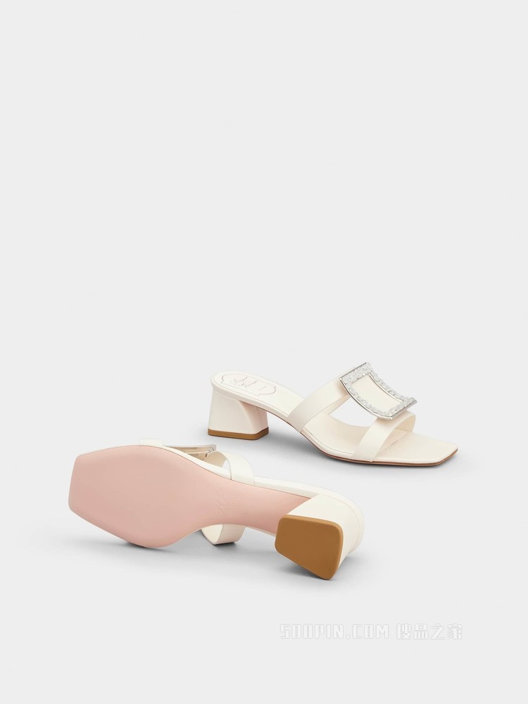 Bikiviv 钻扣穆勒鞋 奶油色