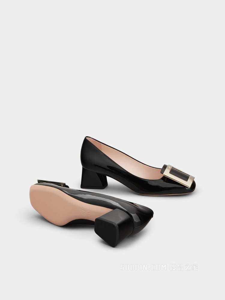 Très Vivier 金属扣高跟鞋 黑色