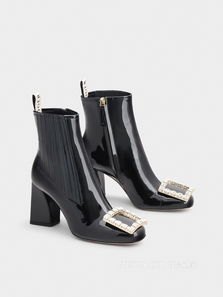 Très Vivier Chelsea Strass 钻扣切尔西靴 黑色