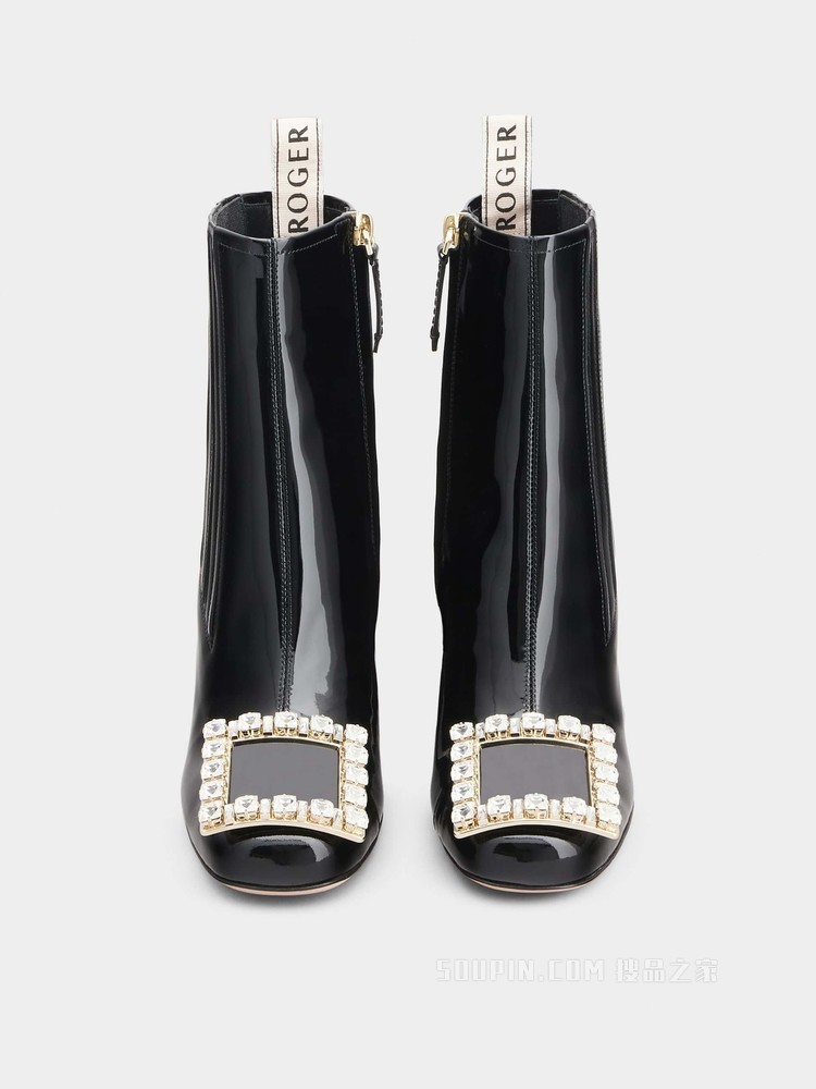 Très Vivier Chelsea Strass 钻扣切尔西靴 黑色