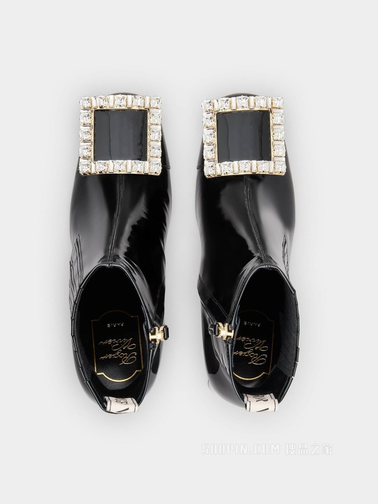 Très Vivier Chelsea Strass 钻扣切尔西靴 黑色