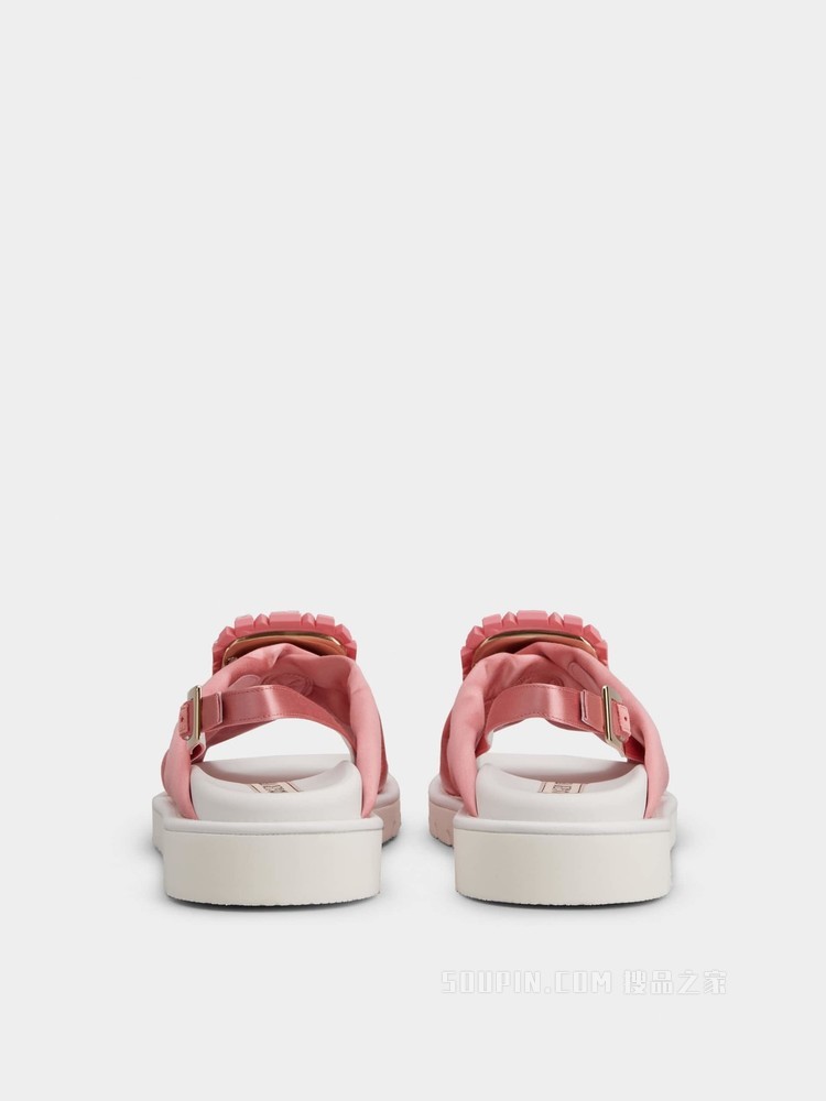 Viv' Winter Puffy 钻扣丝缎凉鞋 彩色