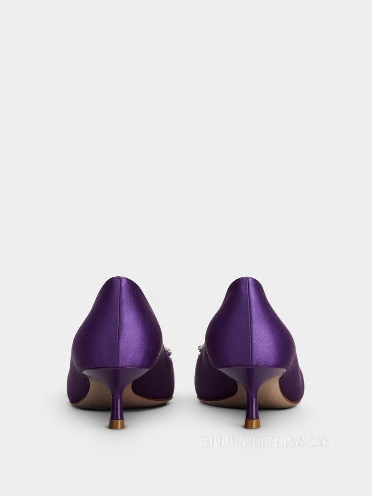 RV Bouquet Strass Buckle Pumps in Satin 紫色