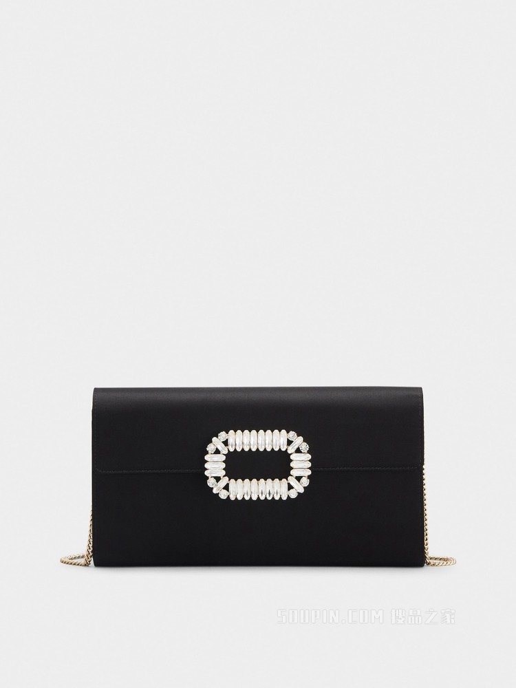 丝缎信封手包 黑色