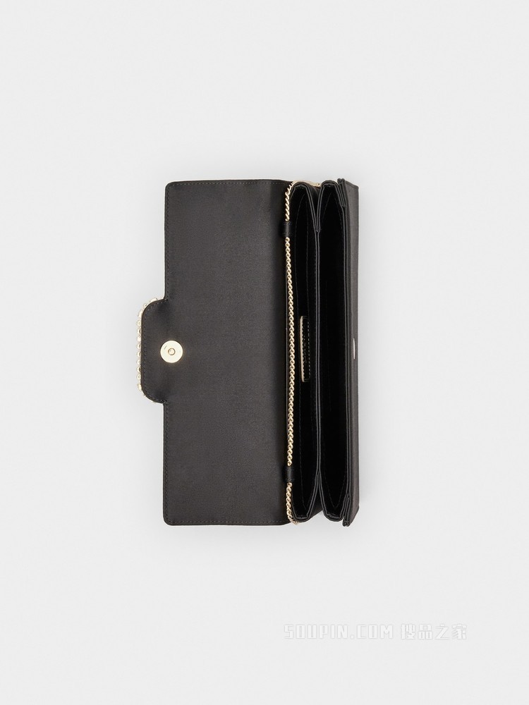 丝缎信封手包 黑色