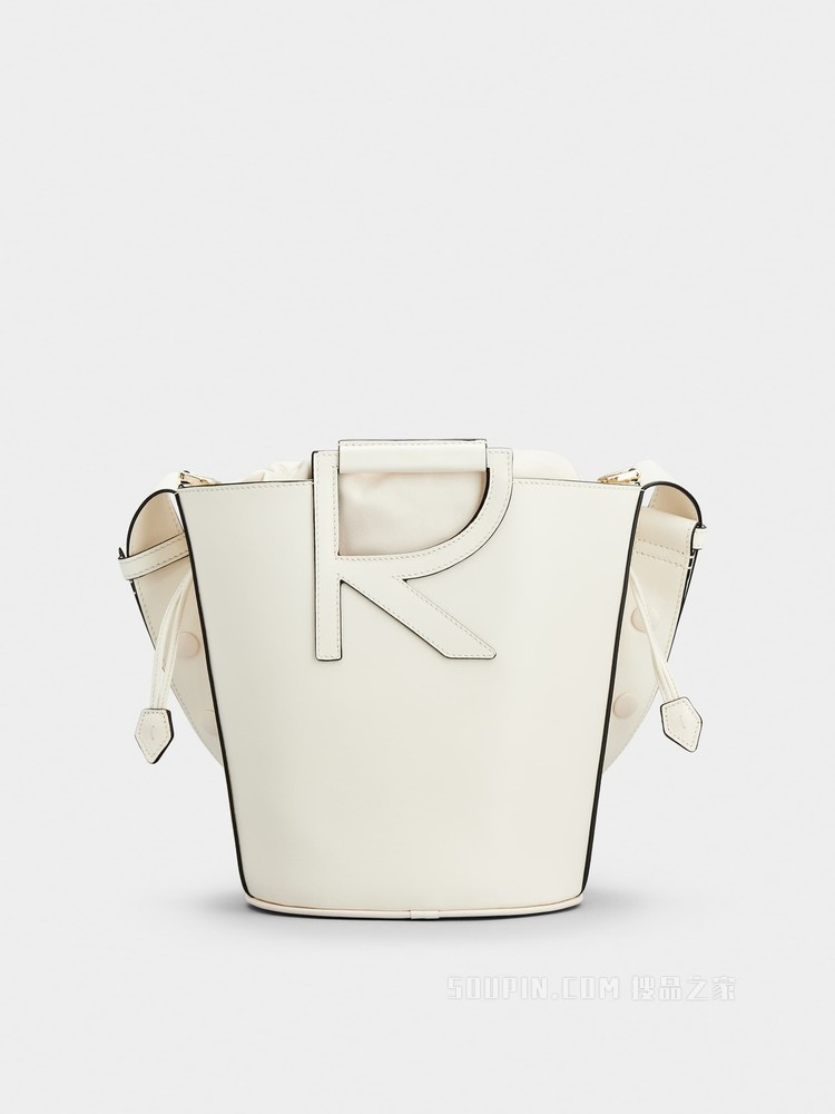 RV 中号绒面皮水桶包 奶油色