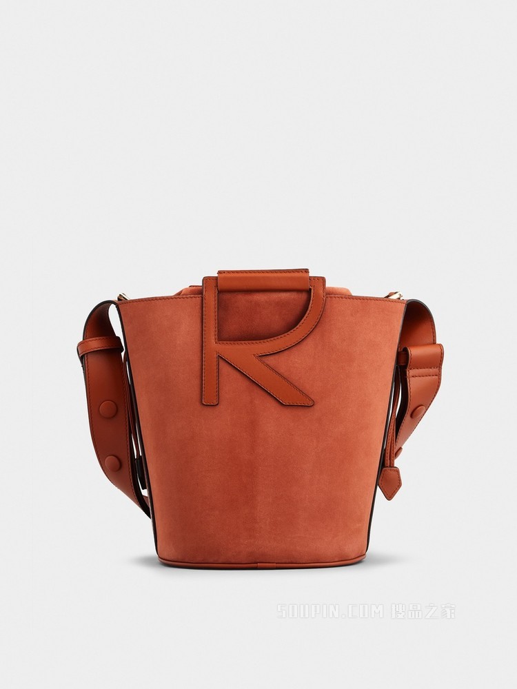 RV 中号绒面皮水桶包 橙色
