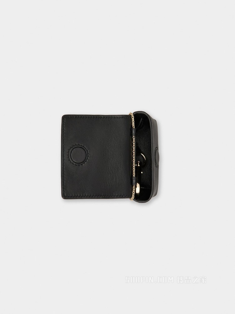 Broche Vivier 钻扣柔软皮革迷你小包 黑色