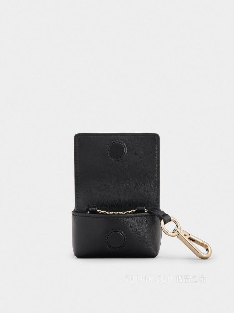 Broche Vivier 钻扣柔软皮革迷你小包 黑色