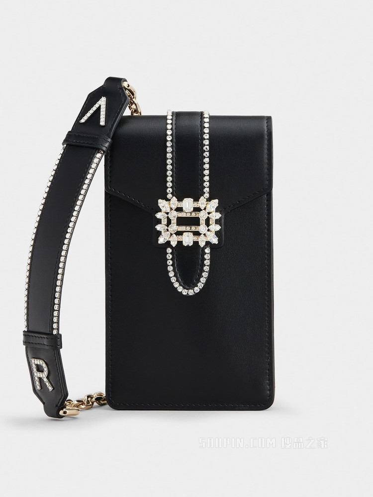 Broche Vivier 凡尔赛钻扣手机包 黑色