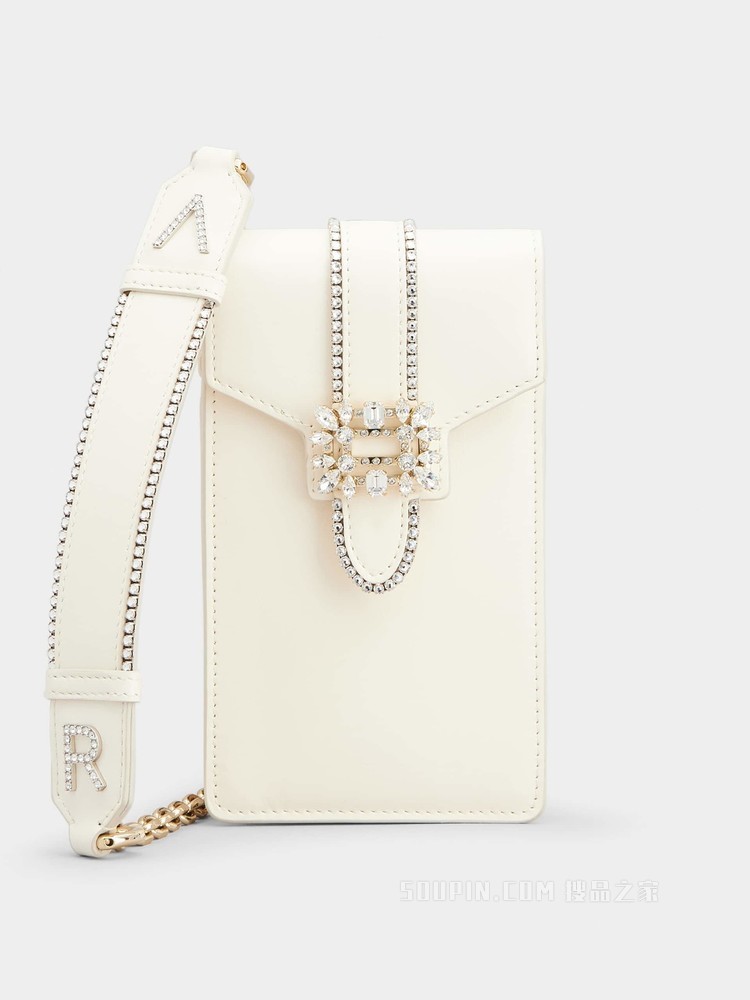 Broche Vivier 凡尔赛钻扣手机包 奶油色