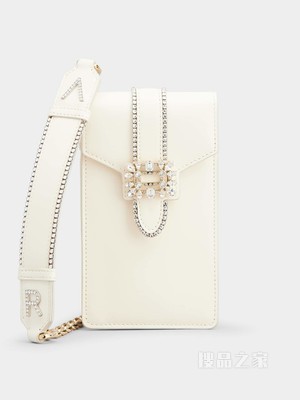 Broche Vivier 凡尔赛钻扣手机包 奶油色