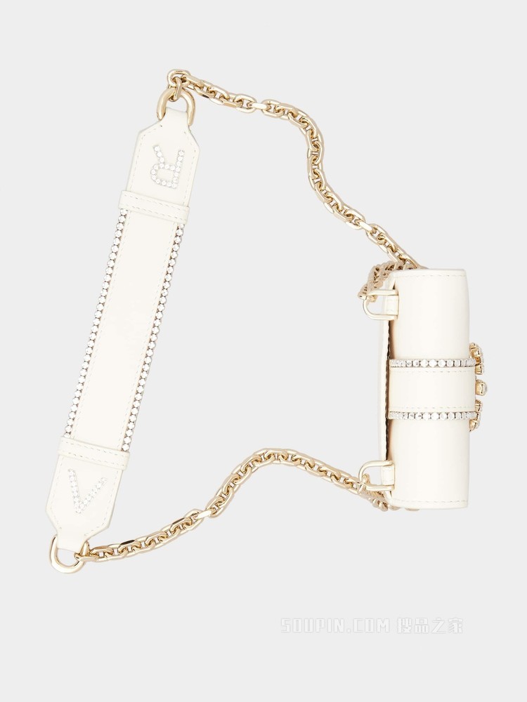 Broche Vivier 凡尔赛钻扣手机包 奶油色