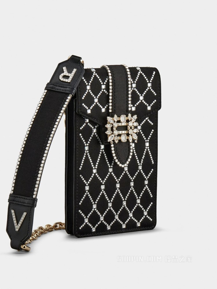 Miss Vivier Pocket Queeny丝缎手机包 黑色