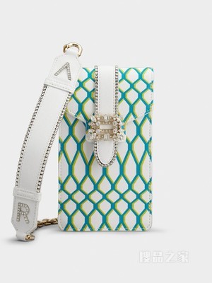 Miss Vivier Pocket Net 皮革手机包 白色