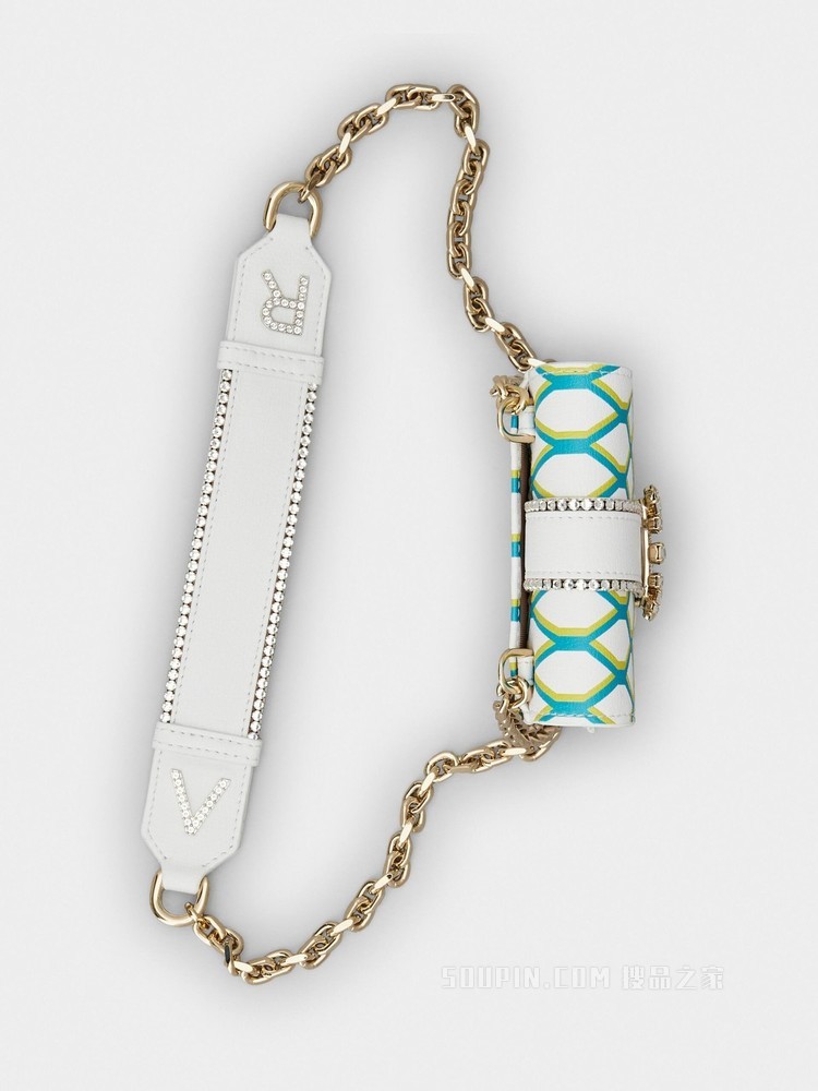 Miss Vivier Pocket Net 皮革手机包 白色