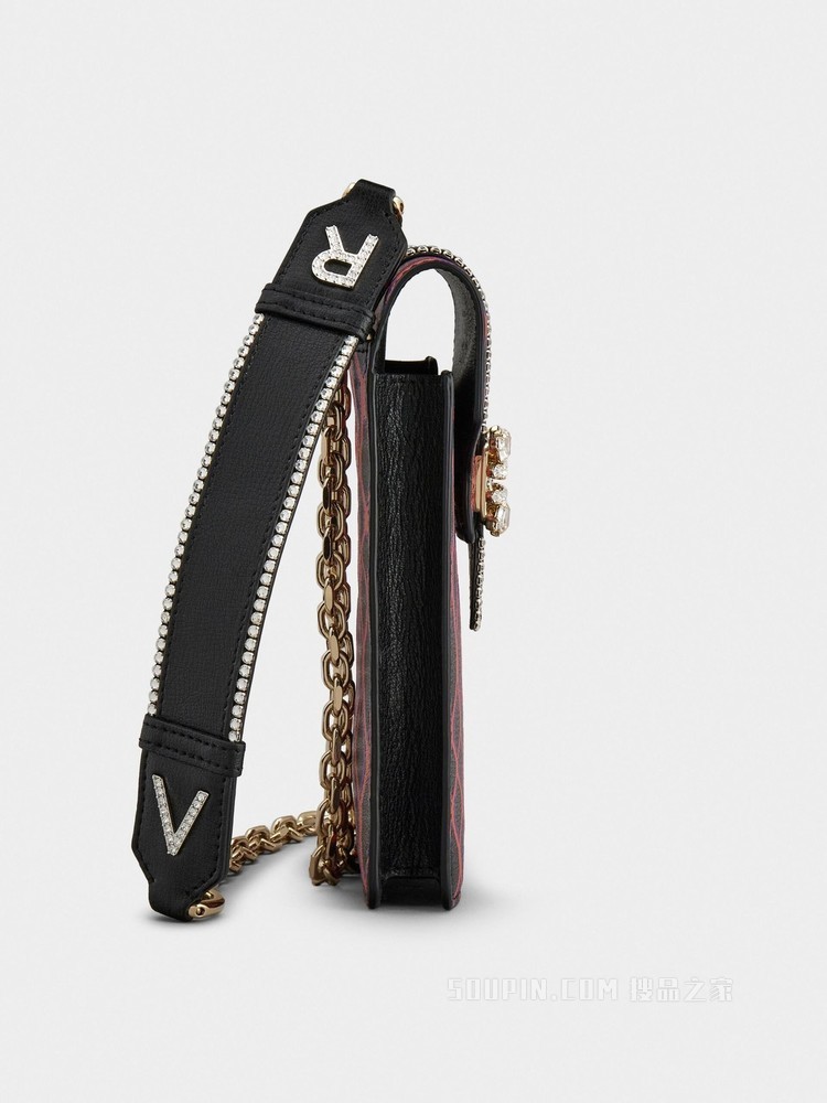 Miss Vivier Pocket Net 皮革手机包 黑色