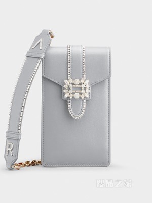 Broche Vivier 凡尔赛钻扣手机包 灰色