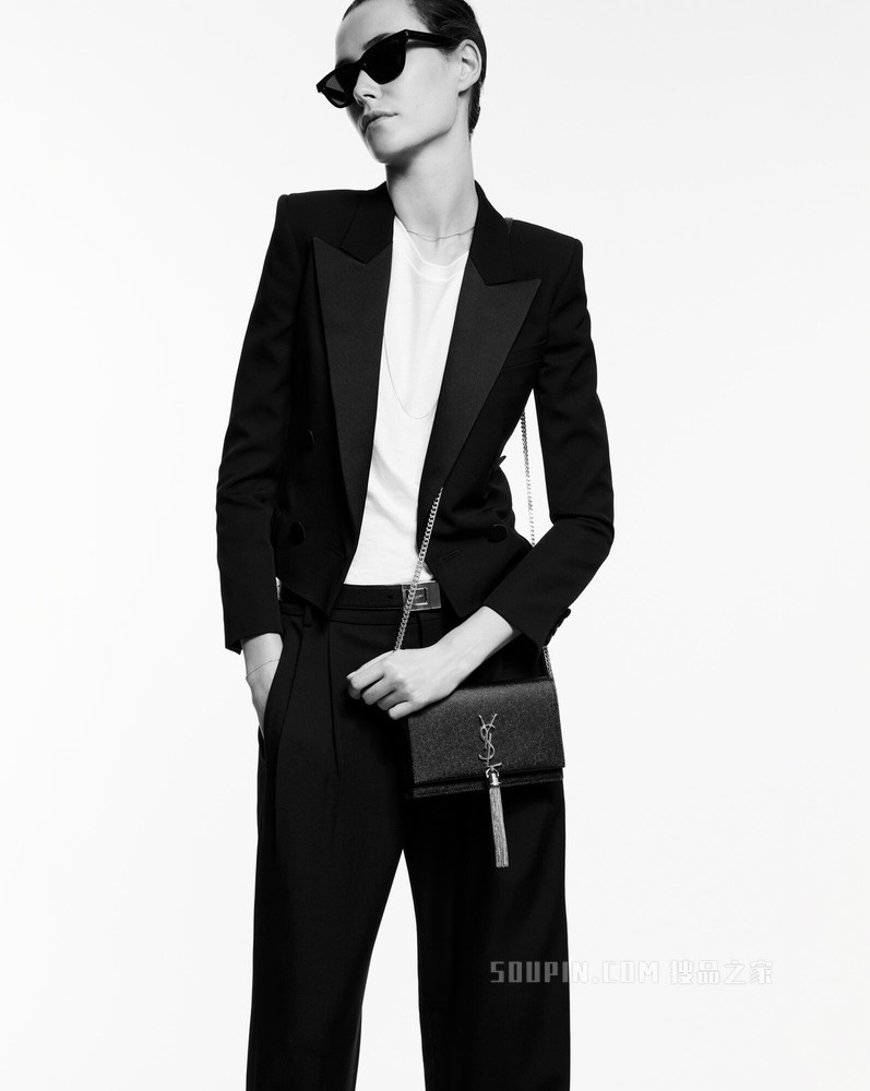 Kate小号蜥蜴皮革流苏链条包