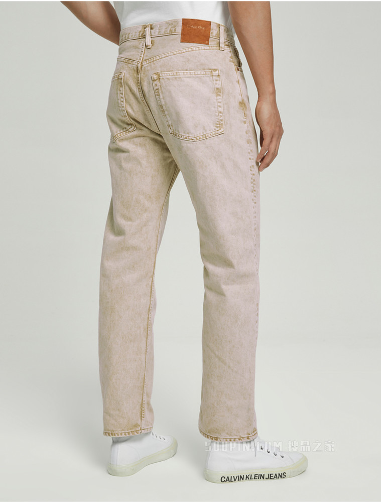 【简约系列】Calvin Klein 22春夏新品男女同款做旧直筒纯棉牛仔裤40660ST