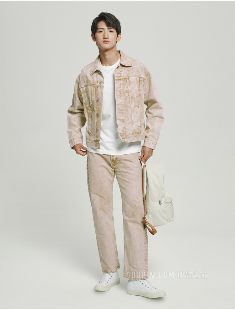 【简约系列】Calvin Klein 22春夏新品男女同款做旧直筒纯棉牛仔裤40660ST