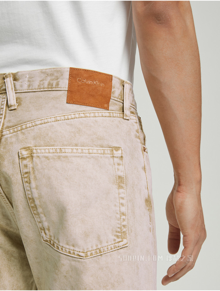 【简约系列】Calvin Klein 22春夏新品男女同款做旧直筒纯棉牛仔裤40660ST