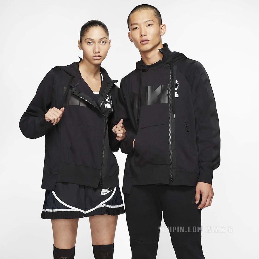 Nike x Sacai 女子双拉链连帽衫