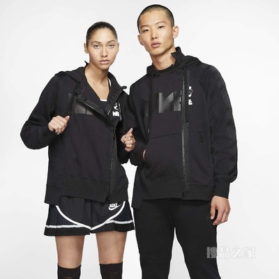 Nike x Sacai 女子双拉链连帽衫