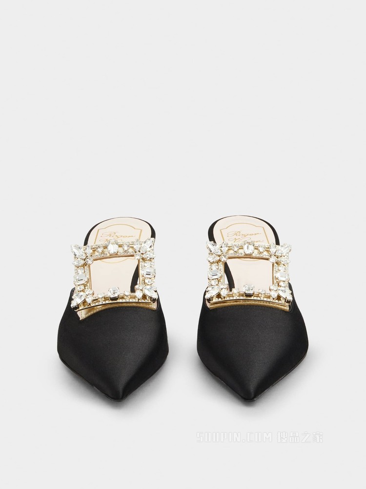 Broche Vivier 凡尔赛钻扣丝缎穆勒鞋 彩色