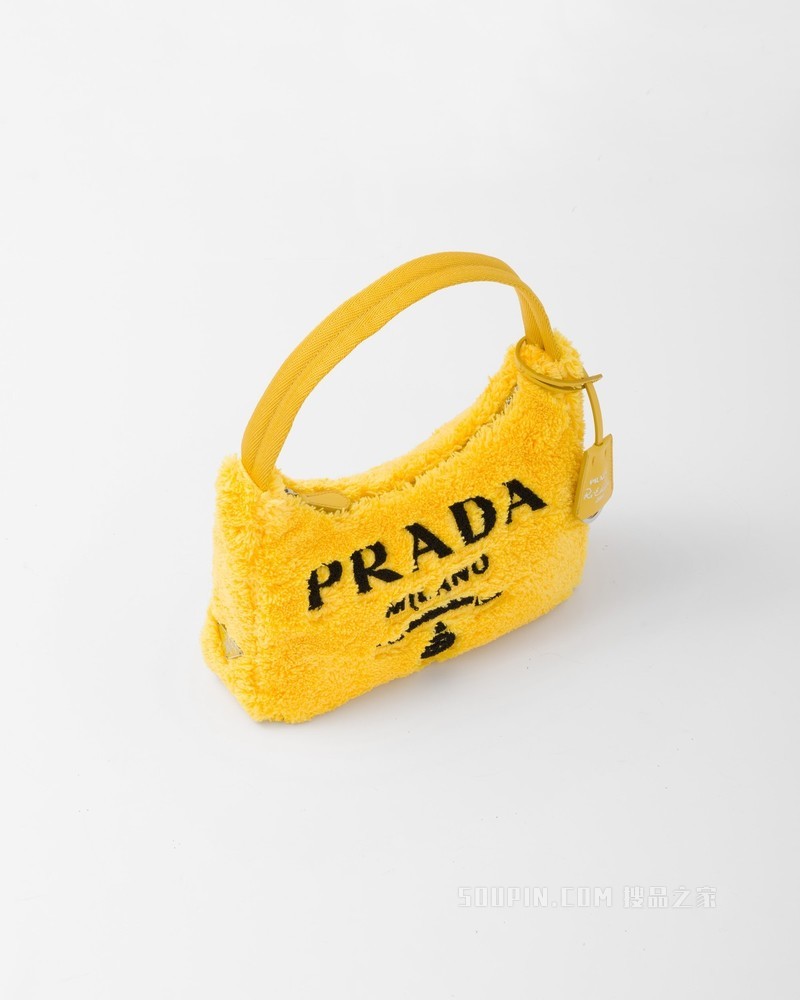 Prada Re-Edition 2000 毛圈织物Hobo腋下包