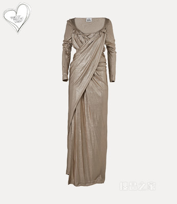 Long Draped Fitted Dress