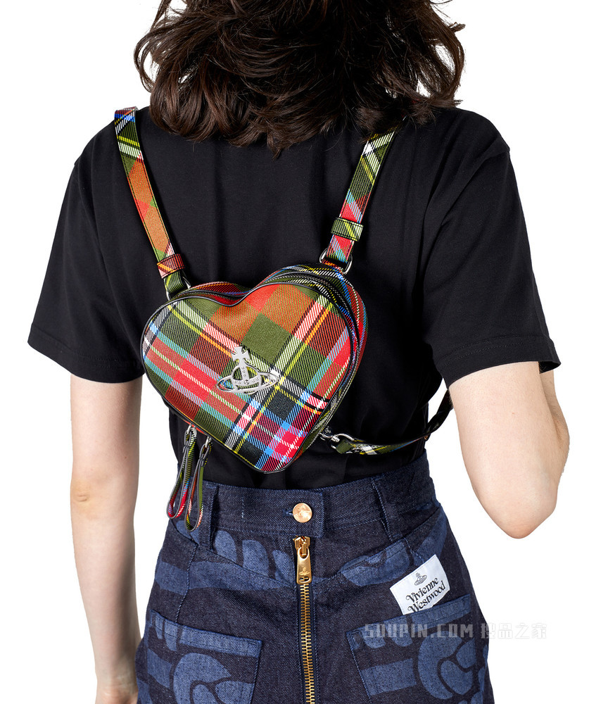 Ella Heart Mini Backpack Tartan