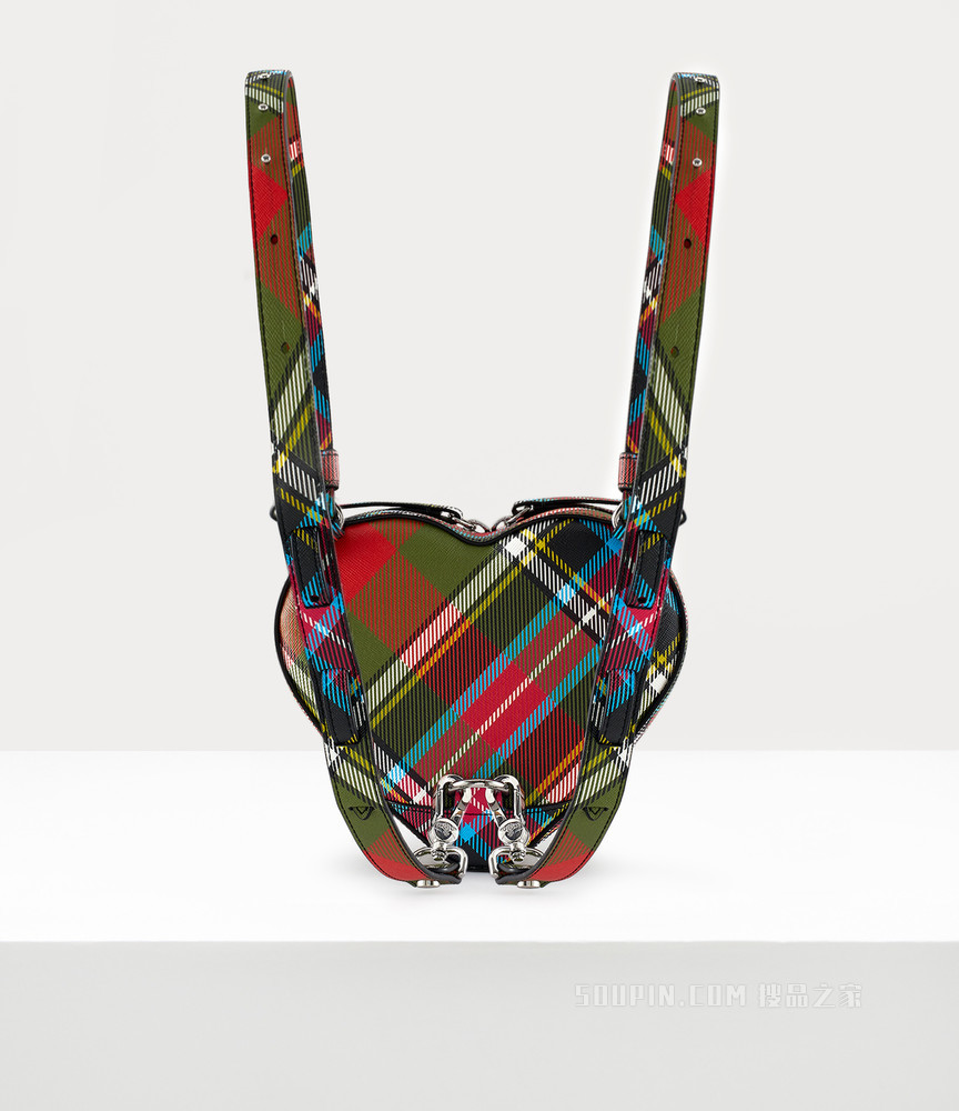 Ella Heart Mini Backpack Tartan