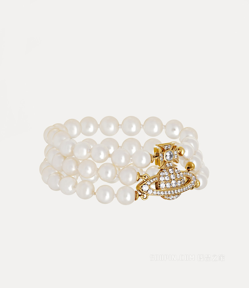 Graziella Three Row Pearl Bracelet