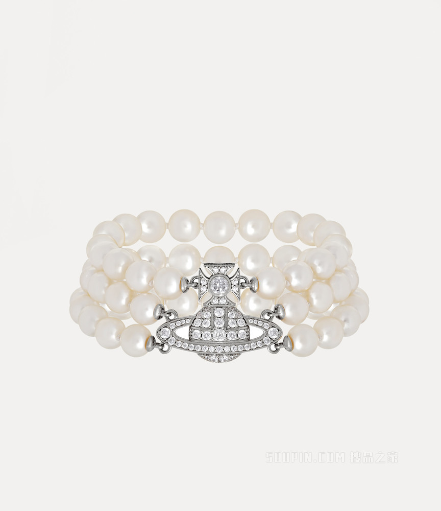 Graziella Three Row Pearl Bracelet