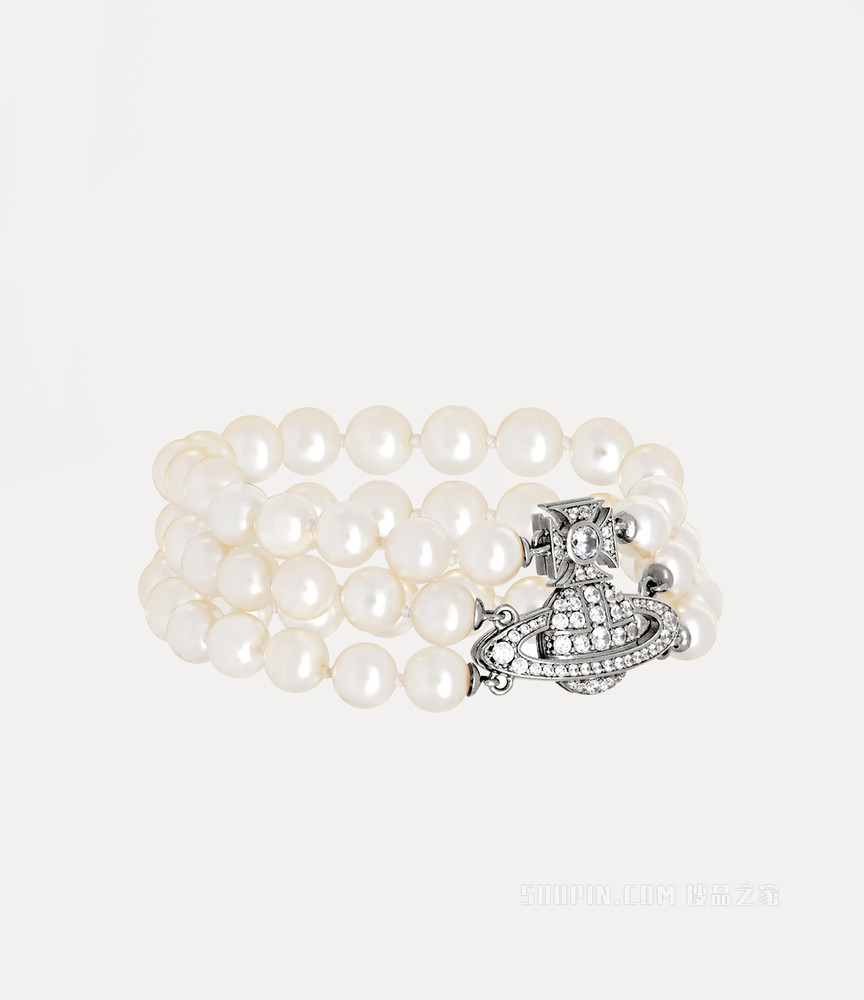 Graziella Three Row Pearl Bracelet