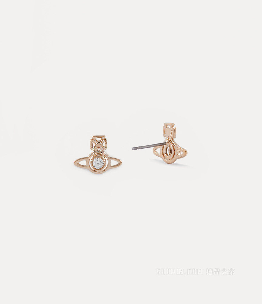 Nora Earrings Pink Gold-Tone