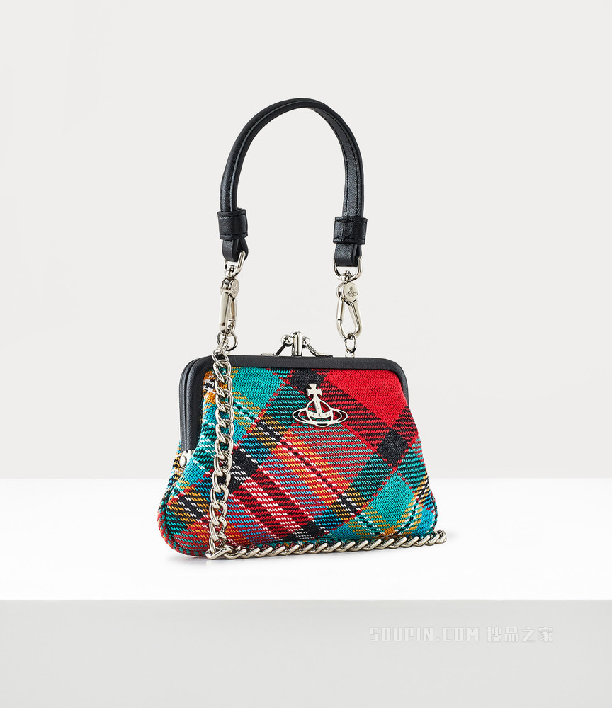 Tory Double Frame Purse Tartan