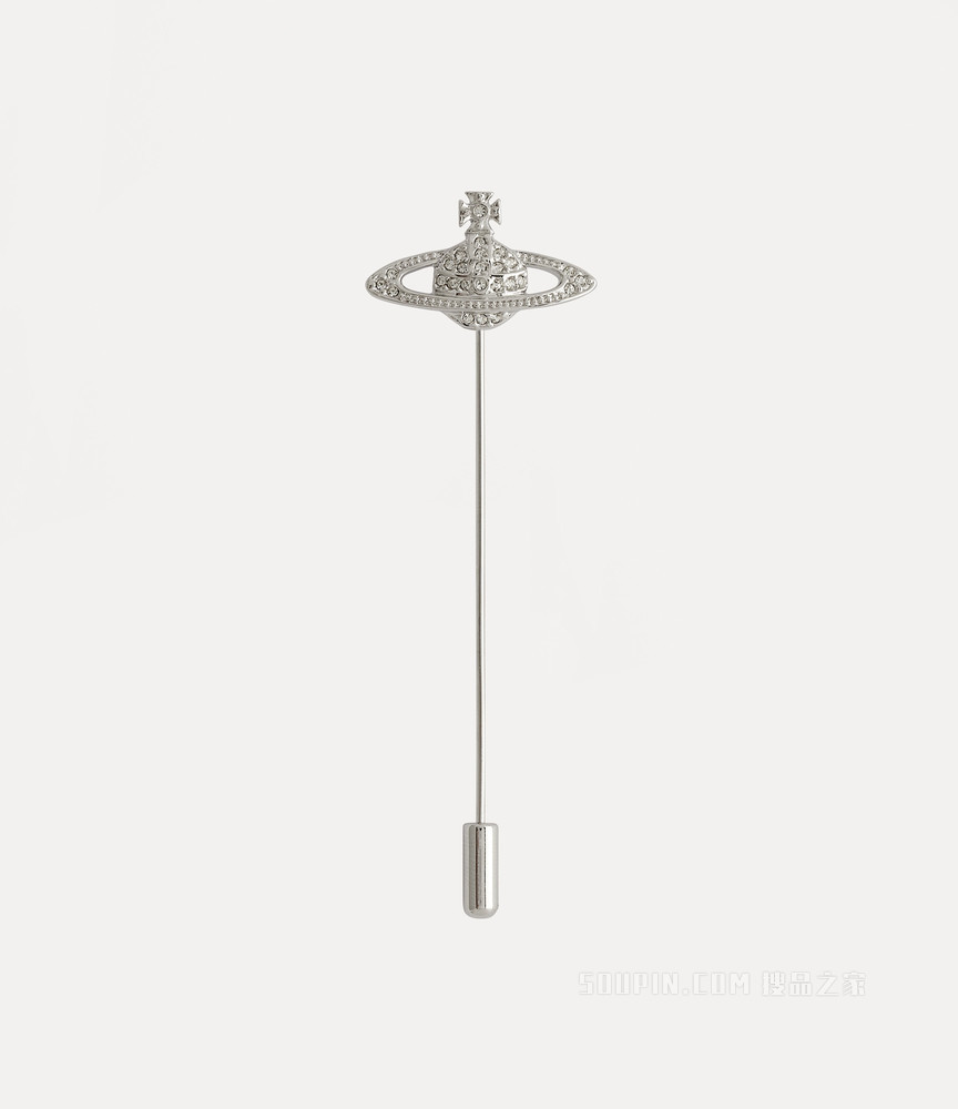 Mini Bas Relief Tie Pin Silver-Tone