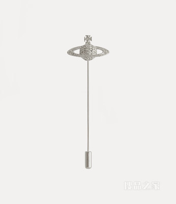 Mini Bas Relief Tie Pin Silver-Tone