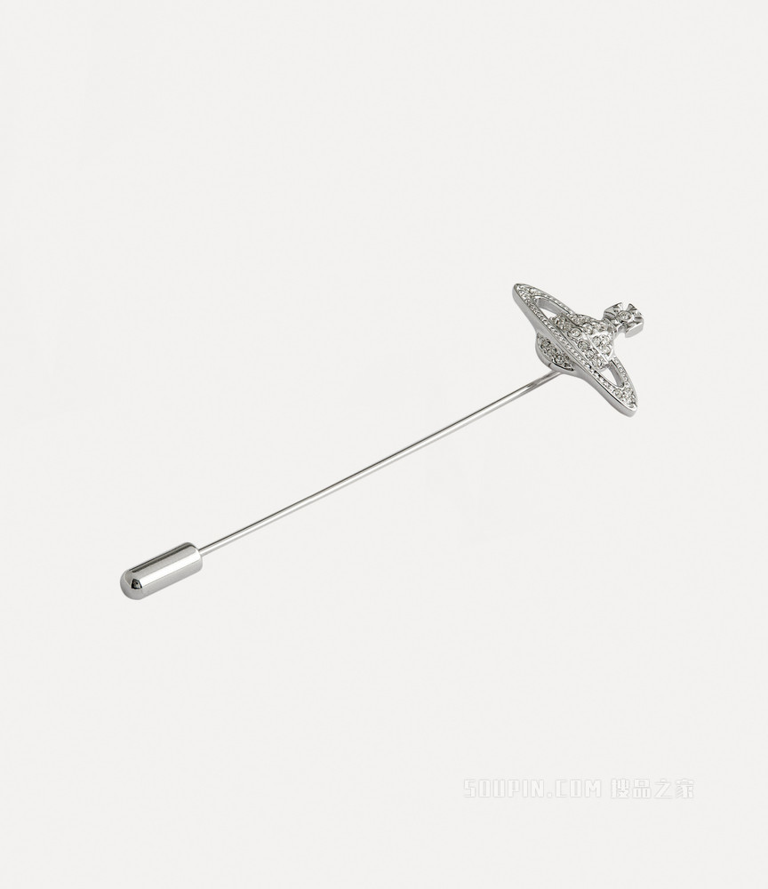 Mini Bas Relief Tie Pin Silver-Tone