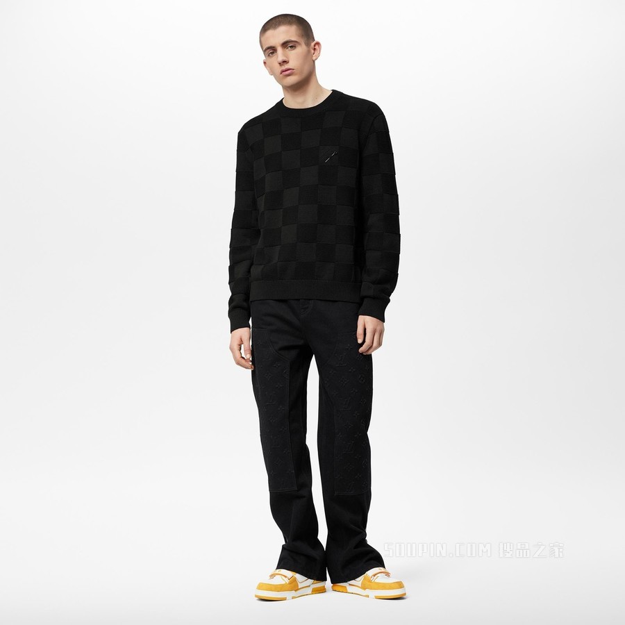 DAMIER 缝线圆领衫